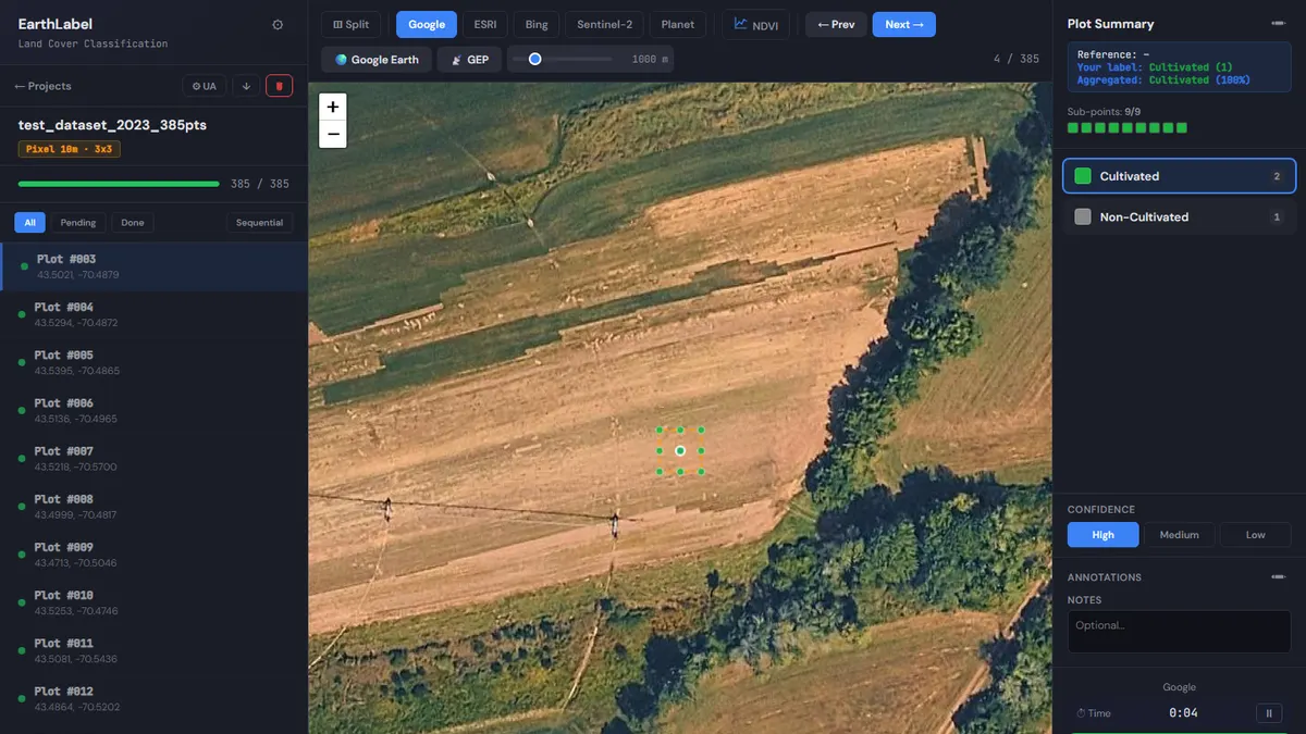 EarthLabel — satellite photo-interpretation platform